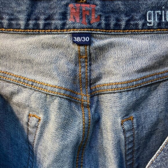 New England Patriots Gridiron Classics Denim Jeans Indigo Sports Size 38x30 - Picture 5 of 11